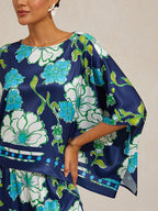 Golden Petal Satin Batwing Top by Aurelia Sun