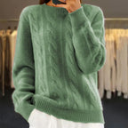 Cable-Knit Wool Cashmere Sweater