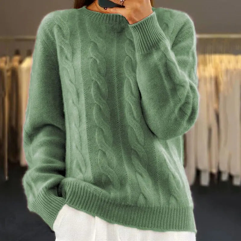Cable-Knit Wool Cashmere Sweater