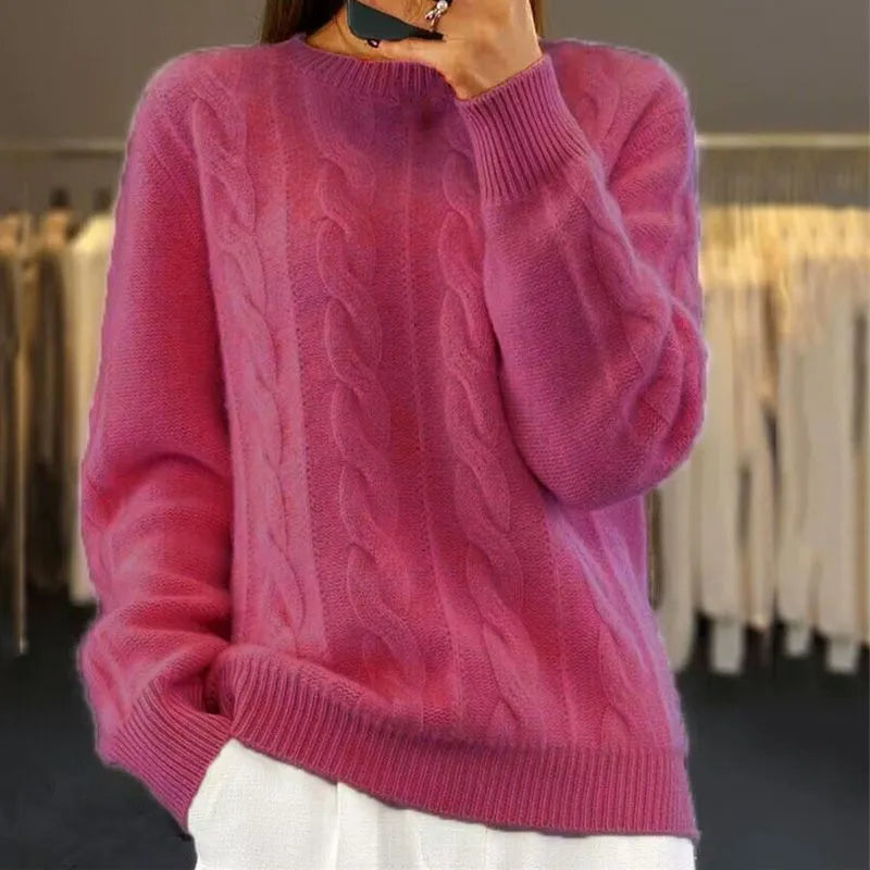 Cable-Knit Wool Cashmere Sweater