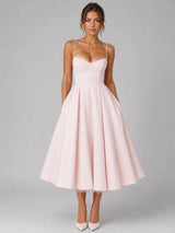 Sweetheart Corset Tulle Midi Dress