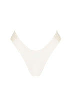 Isla Ruched High-Cut Bikini Bottom – Ivory – Ivory