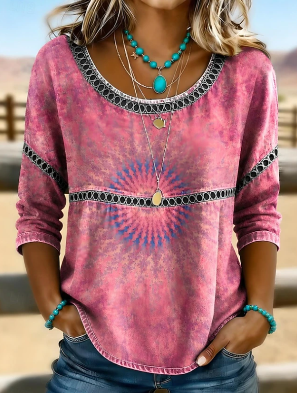 Tindraina Embroidered V-Neck Blouse in Green by Aurelia Sun