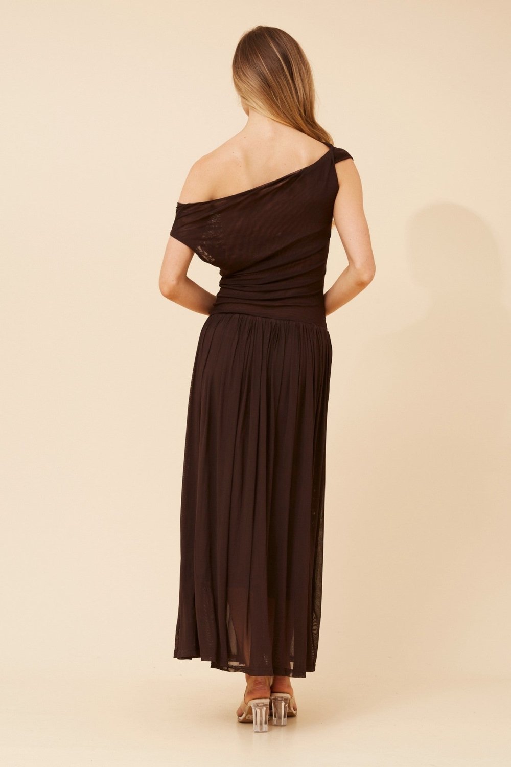 Tirza Mesh One Shoulder Maxi Dress - Aurelia Sun