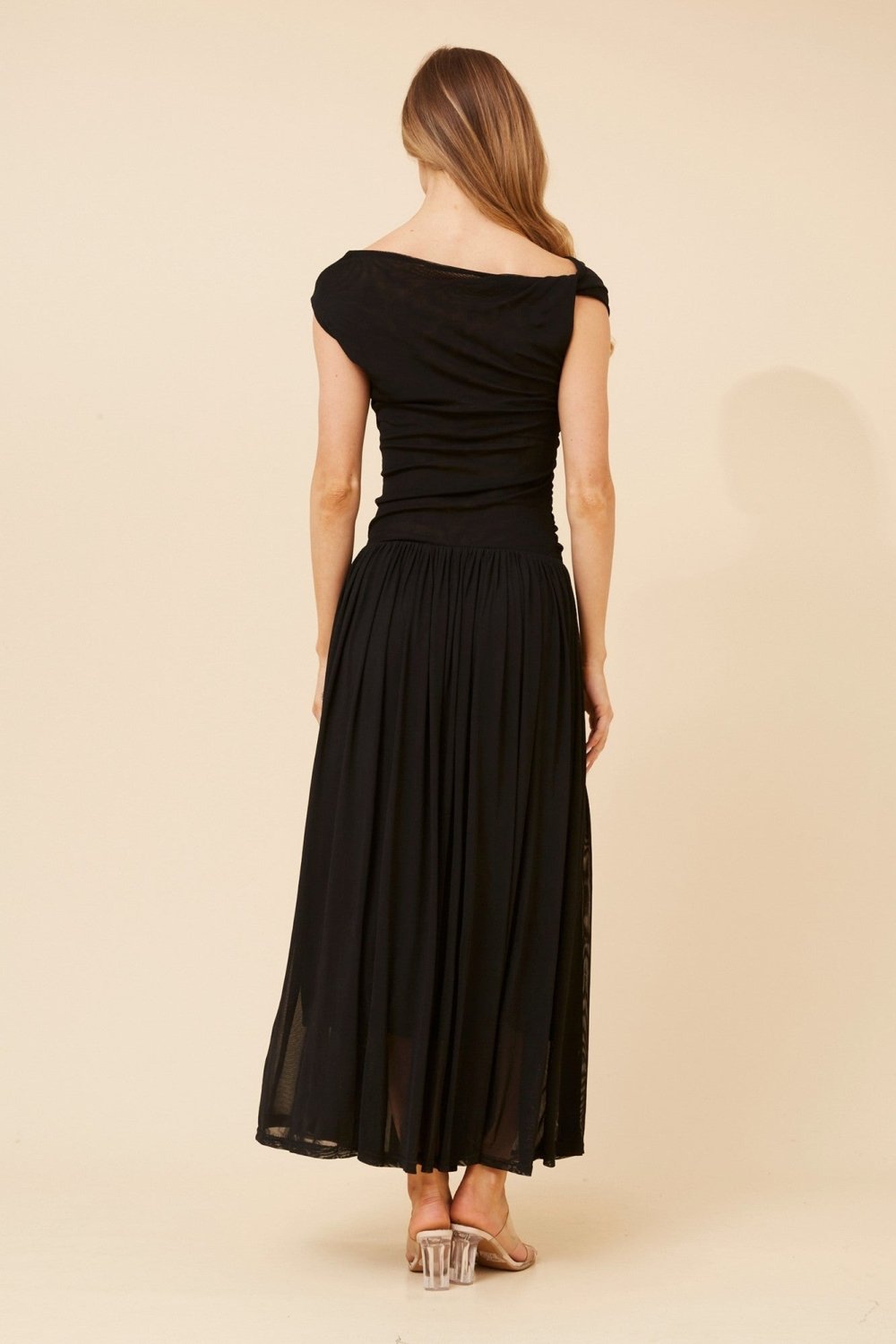 Tirza Mesh One Shoulder Maxi Dress - Aurelia Sun