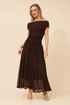 Tirza Mesh One Shoulder Maxi Dress - Aurelia Sun