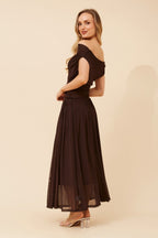 Tirza Mesh One Shoulder Maxi Dress - Aurelia Sun