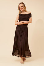 Tirza Mesh One Shoulder Maxi Dress - Aurelia Sun