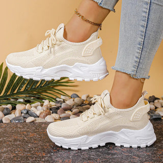 Wide-Fit Cushioned Lace-Up Trainers
