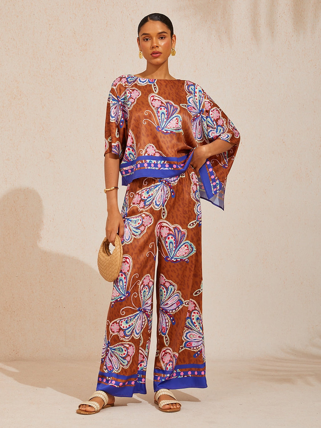 Golden Petal Satin Batwing Top by Aurelia Sun
