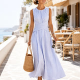 Riviera Striped Wrap Maxi Dress