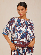 Hibiscus Satin Batwing Top in Emerald Green by Aurelia Sun
