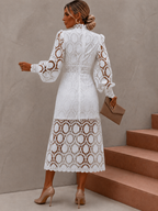 Jasmine White Lace Midi Dress