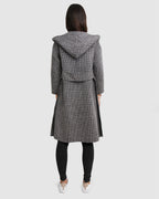 Harlow Hooded Wool Blend Coat – Black & White by Aurelia Sun