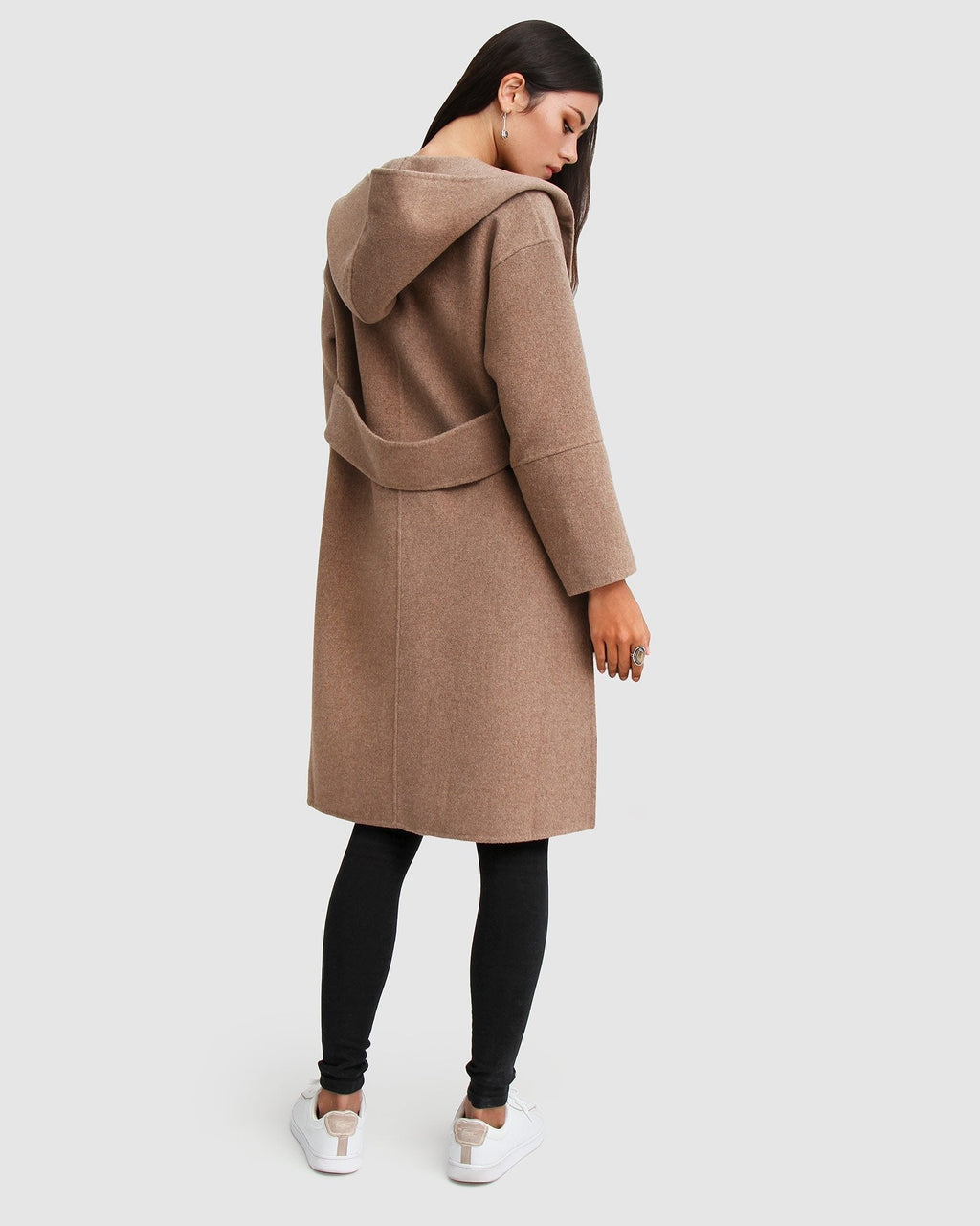 Harlow Hooded Wool Blend Coat – Oat by Aurelia Sun