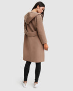 Harlow Hooded Wool Blend Coat – Oat by Aurelia Sun