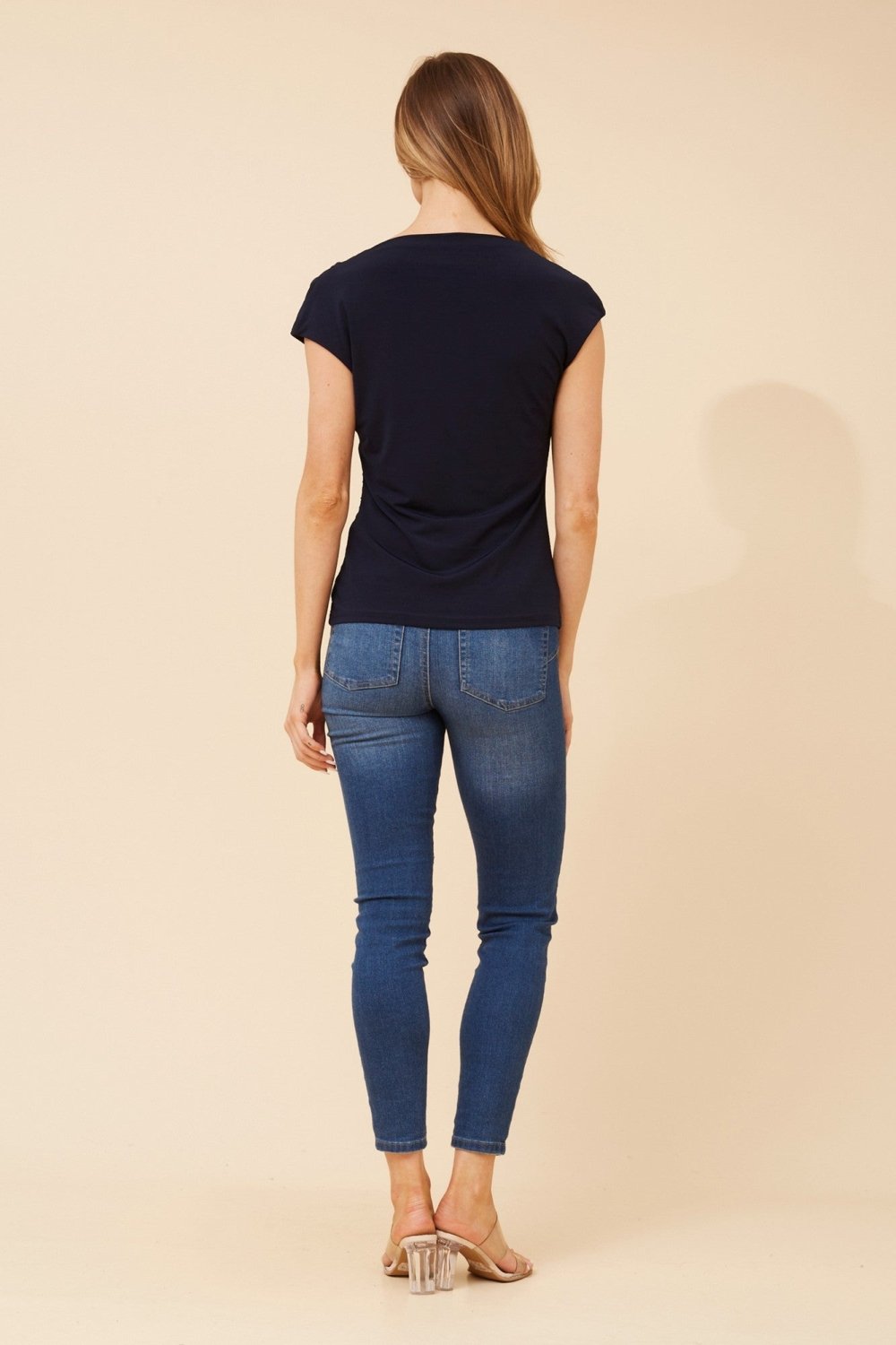 Wera Cowl Neck Ruched Top - Aurelia Sun