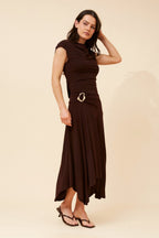 Wera Cowl Neck Ruched Top - Aurelia Sun