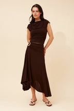 Wera Cowl Neck Ruched Top - Aurelia Sun