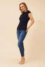 Wera Cowl Neck Ruched Top - Aurelia Sun