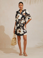 Santorini Scenic Satin Midi Shirt Dress by Aurelia Sun