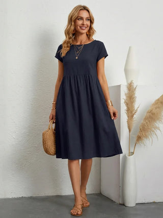 Elise Cotton Linen Midi Dress