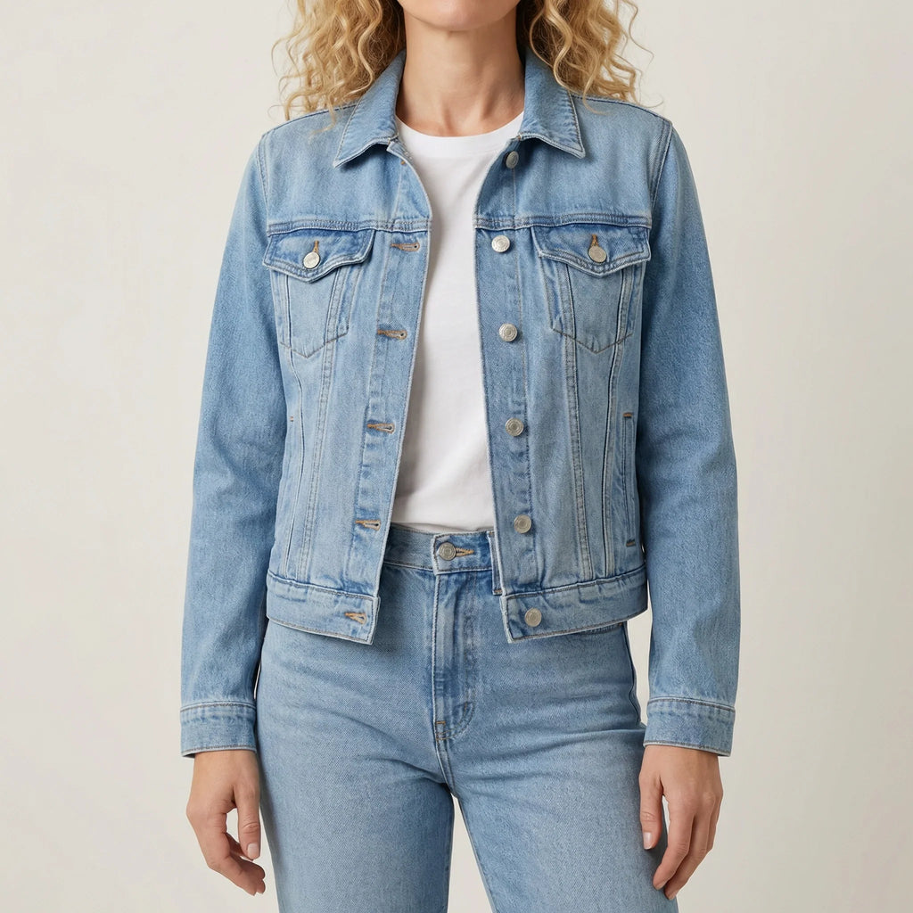 Sasha Classic Denim Jacket in Blue by Aurelia Sun