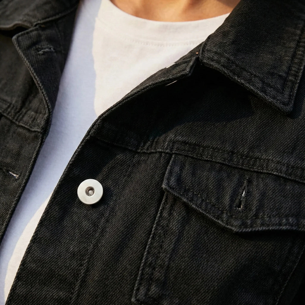 Sasha Classic Denim Jacket in White by Aurelia Sun