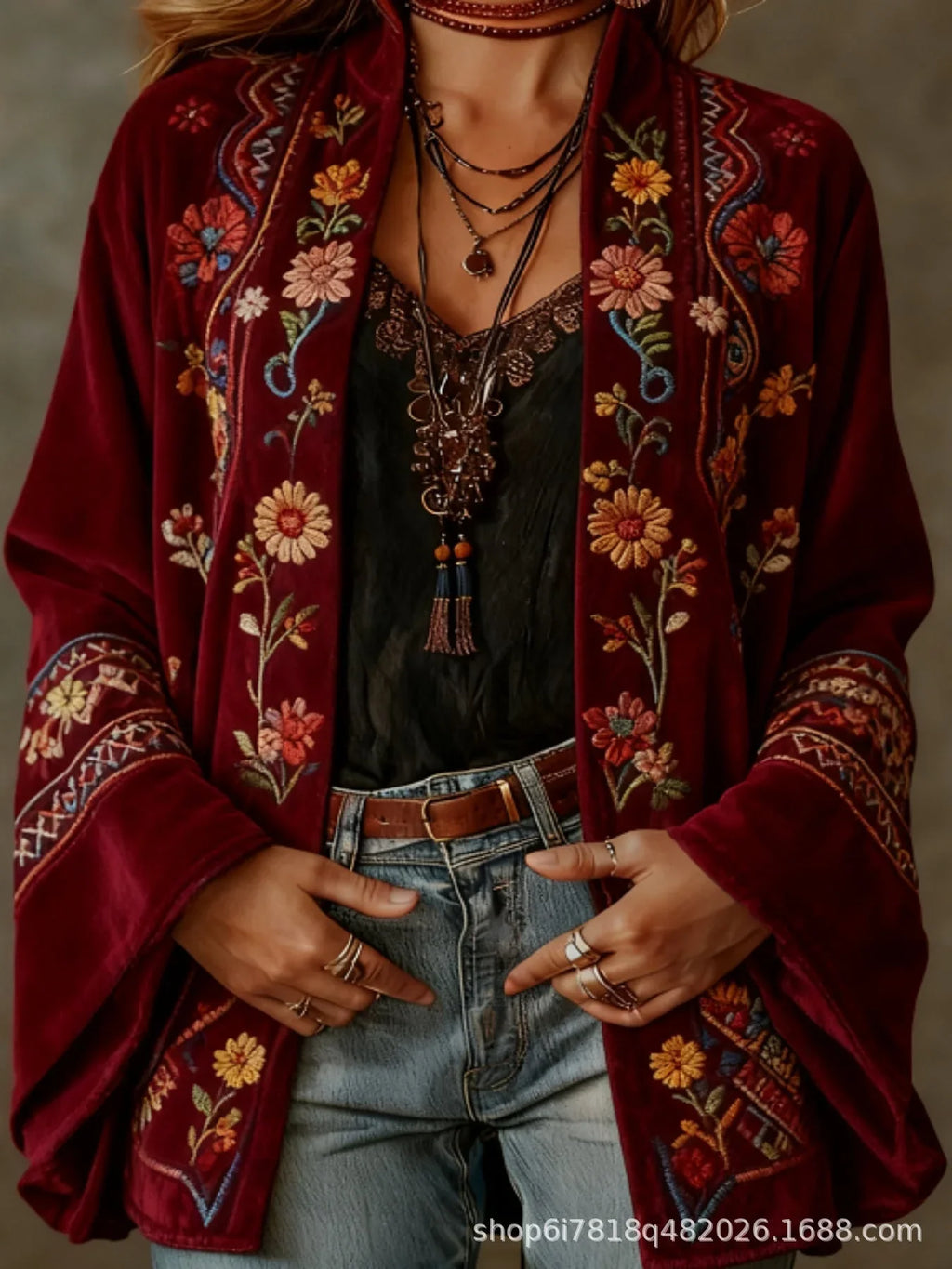 Mara Velvet Kimono Jacket in Pattern 3 by Aurelia Sun