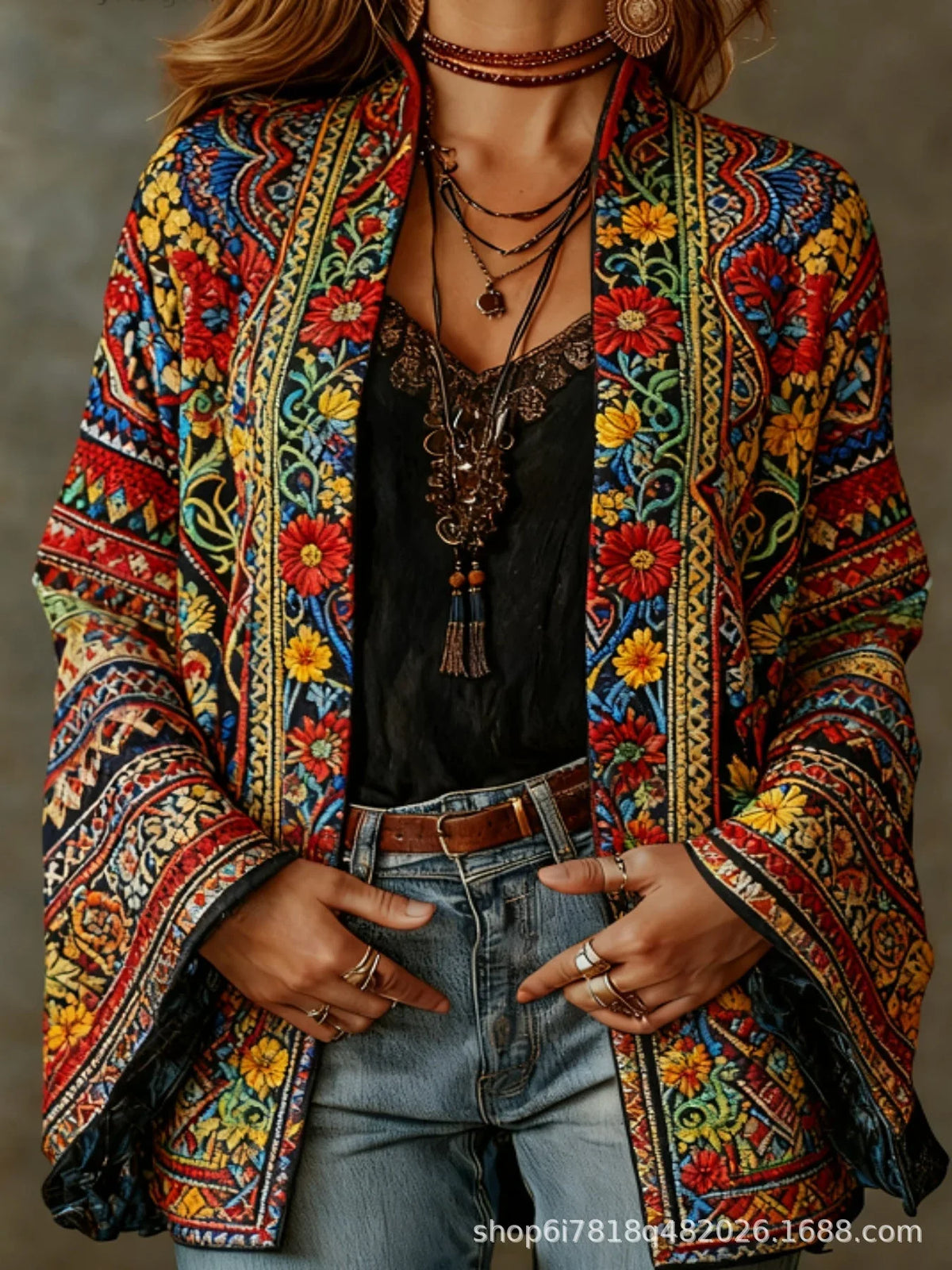 Mara Velvet Kimono Jacket in Pattern 3 by Aurelia Sun