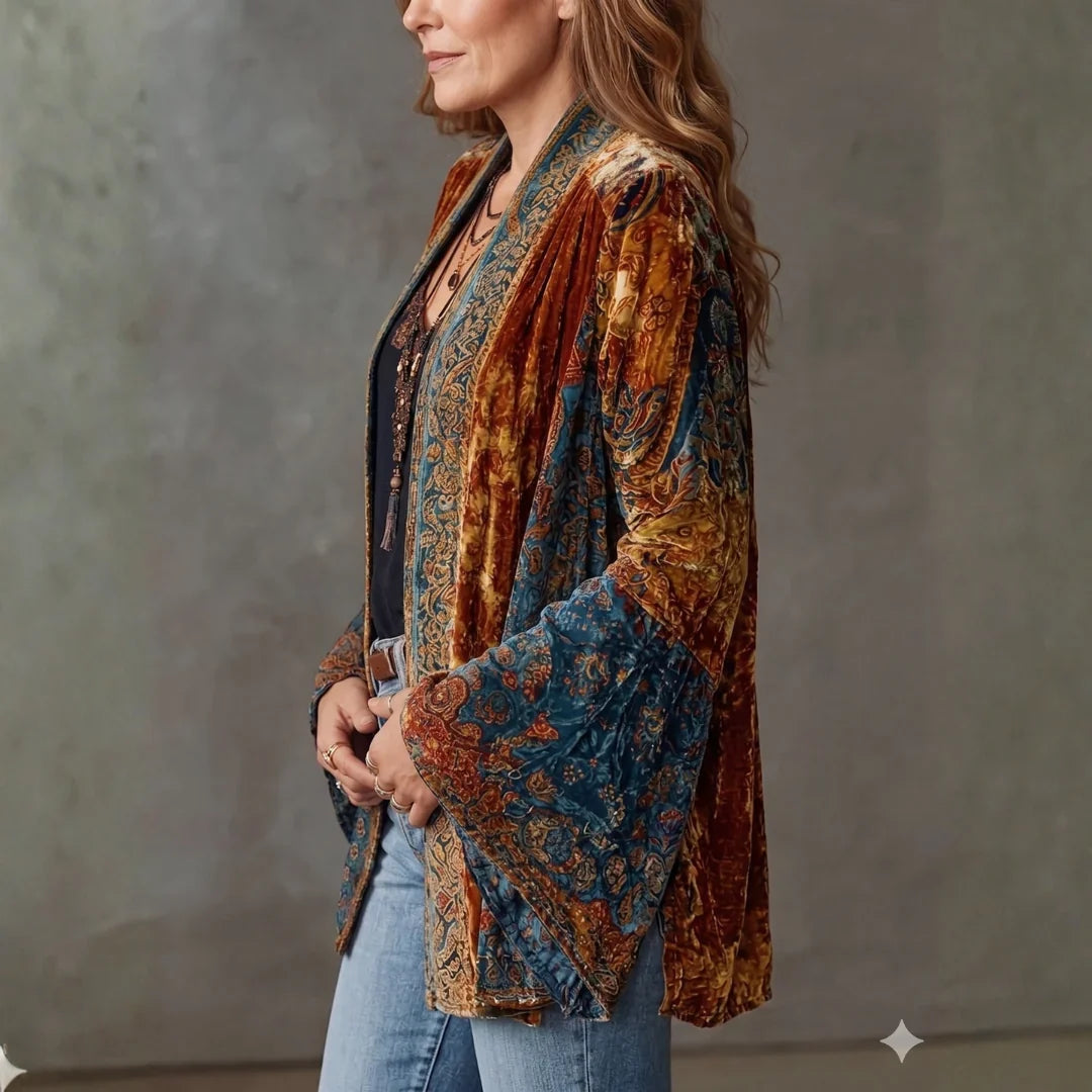Mara Velvet Kimono Jacket in Pattern 4 by Aurelia Sun