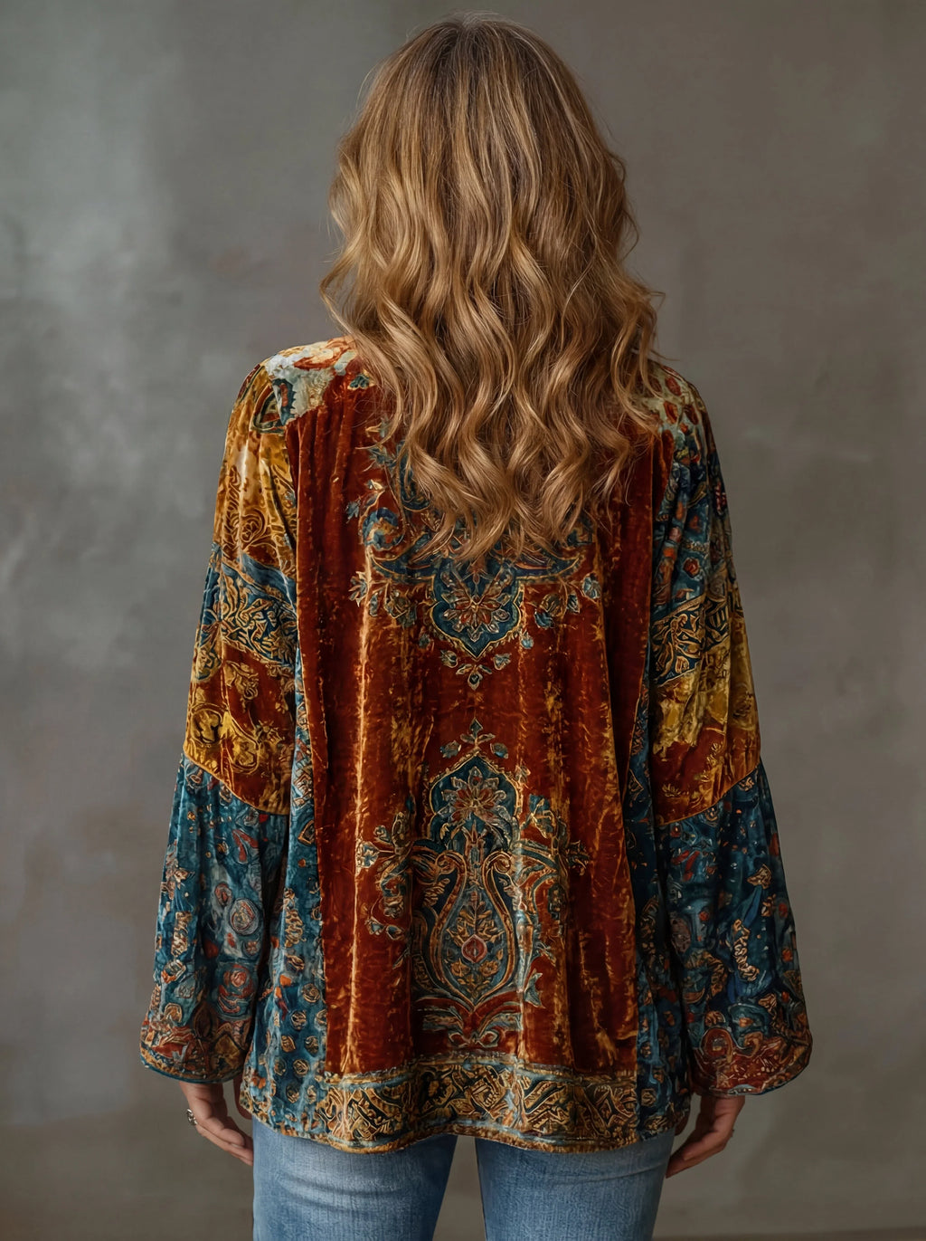 Mara Velvet Kimono Jacket in Pattern 4 by Aurelia Sun