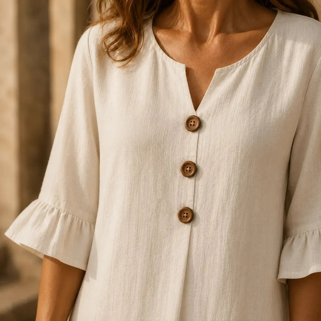 Sienna Ruffle Sleeve Linen Look Maxi Dress in Black by Aurelia Sun