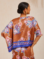 Golden Petal Satin Batwing Top by Aurelia Sun