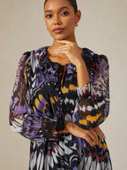 Jungle Butterfly Chiffon Maxi Dress by Aurelia Sun