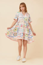Zamari Ric Rac Mini Dress - Aurelia Sun