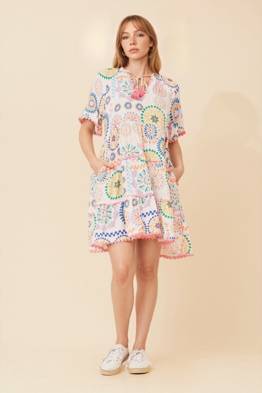 Zamari Ric Rac Mini Dress - Aurelia Sun