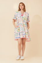 Zamari Ric Rac Mini Dress - Aurelia Sun
