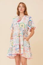 Zamari Ric Rac Mini Dress - Aurelia Sun