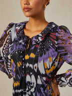 Jungle Butterfly Chiffon Maxi Dress by Aurelia Sun
